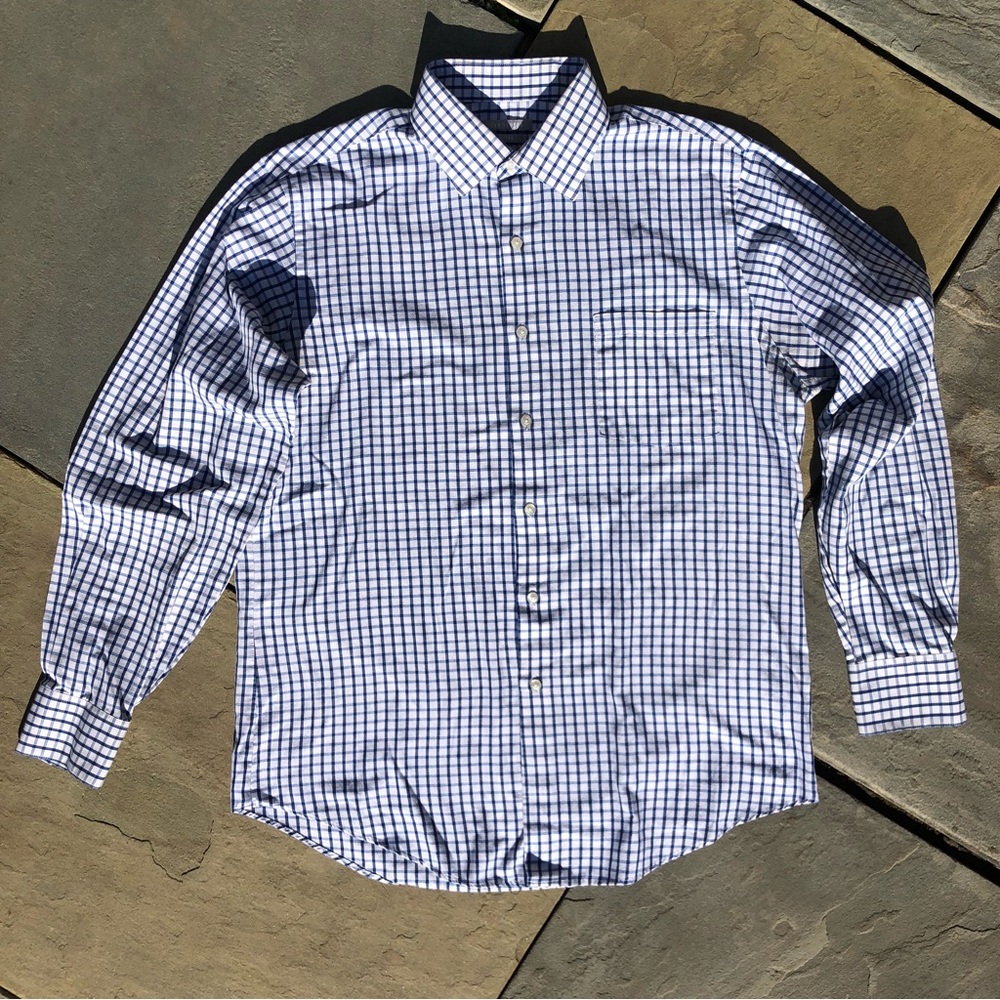 Vintage 90s Square Pattern Button Down Shirt - image 1